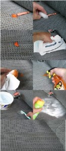 how to remove melted crayon from car seat