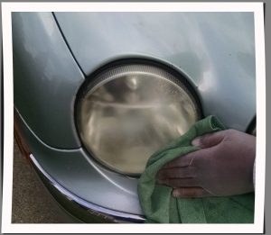 Step 1 How to restore headlights with Rain X