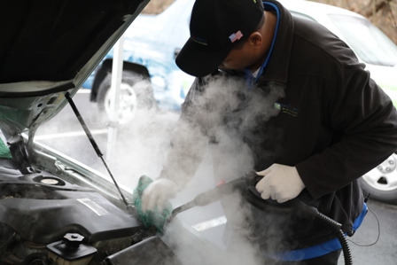 How to steam clean the engine bay